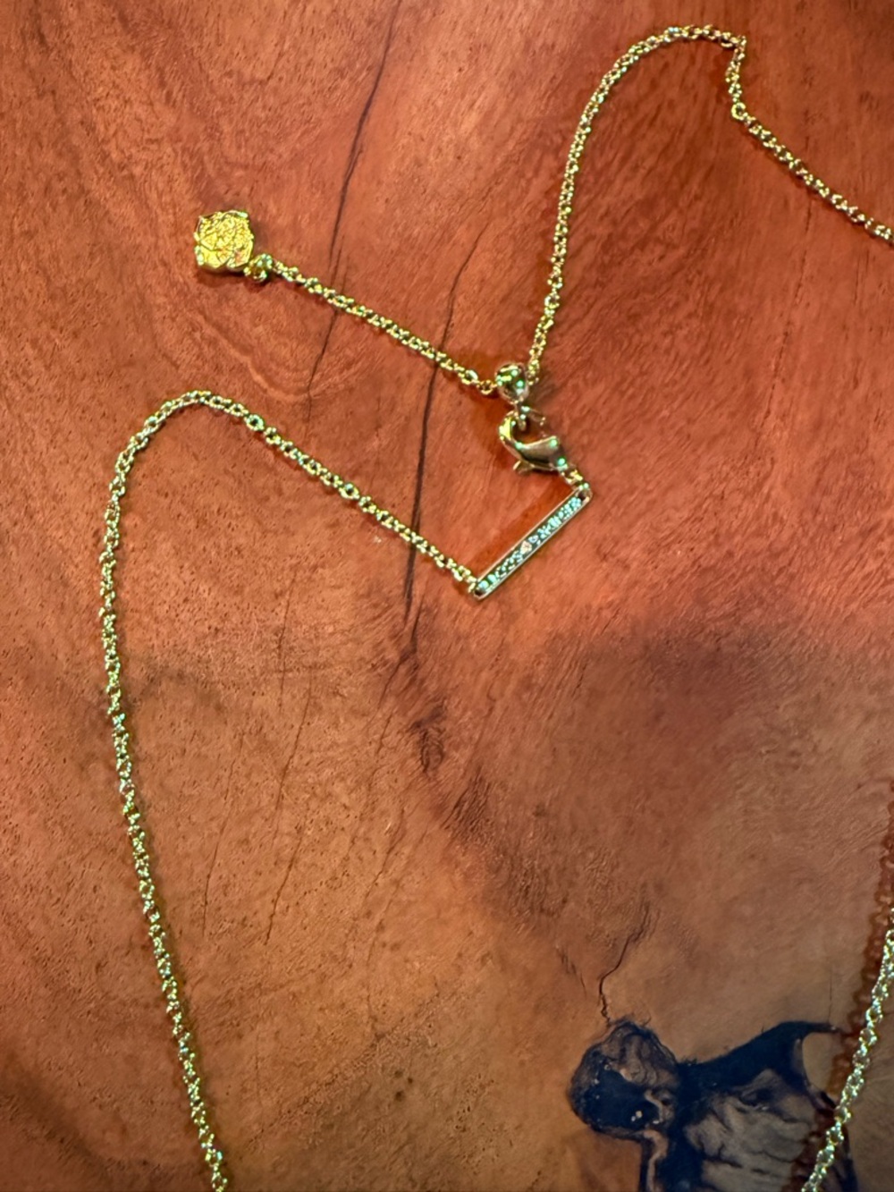 Kendra Scott Gold Necklace with Pink Bar Pendant - Picture 5 of 5